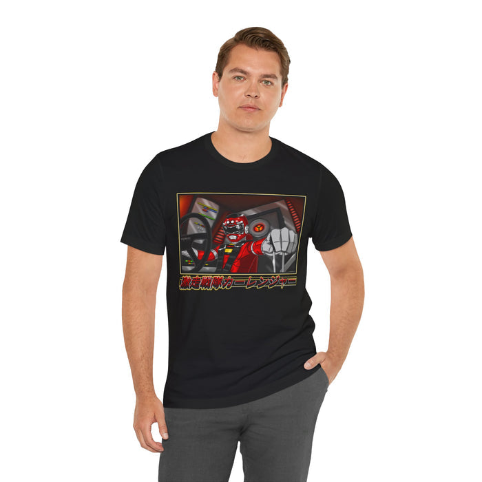 Carranger Red Ranger Tee Super Sentai T Shirt Custom Graphic Art Cosplay Shirts Rangers Retro Vintage 90s