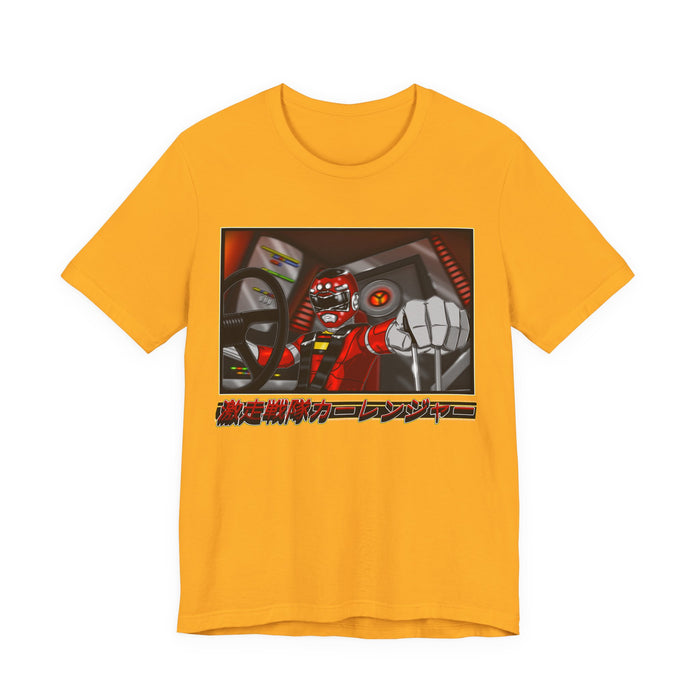 Carranger Red Ranger Tee Super Sentai T Shirt Custom Graphic Art Cosplay Shirts Rangers Retro Vintage 90s