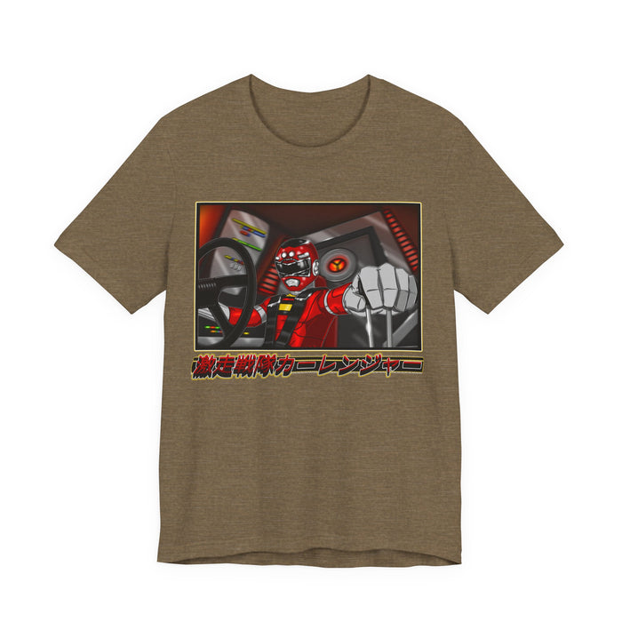 Carranger Red Ranger Tee Super Sentai T Shirt Custom Graphic Art Cosplay Shirts Rangers Retro Vintage 90s