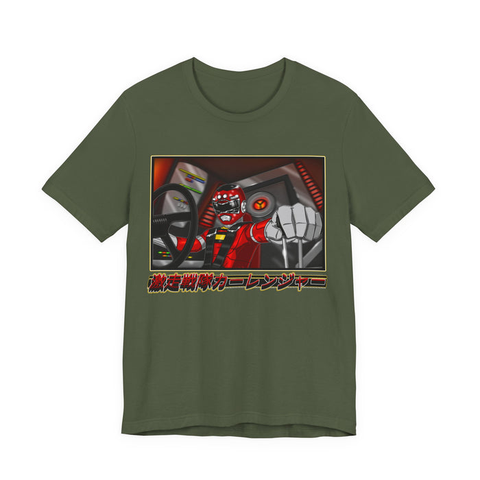 Carranger Red Ranger Tee Super Sentai T Shirt Custom Graphic Art Cosplay Shirts Rangers Retro Vintage 90s