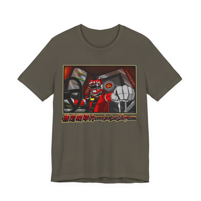 Carranger Red Ranger Tee Super Sentai T Shirt Custom Graphic Art Cosplay Shirts Rangers Retro Vintage 90s