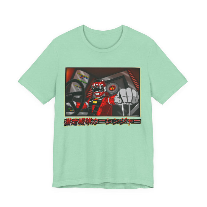 Carranger Red Ranger Tee Super Sentai T Shirt Custom Graphic Art Cosplay Shirts Rangers Retro Vintage 90s