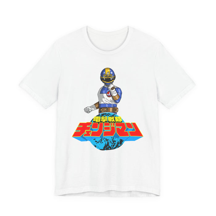 Changeman Blue Tee Super Sentai T Shirt Custom Graphic Art Cosplay Shirts Rangers Retro Vintage 90s