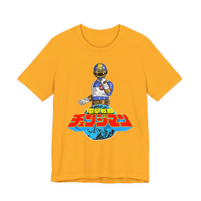 Changeman Blue Tee Super Sentai T Shirt Custom Graphic Art Cosplay Shirts Rangers Retro Vintage 90s