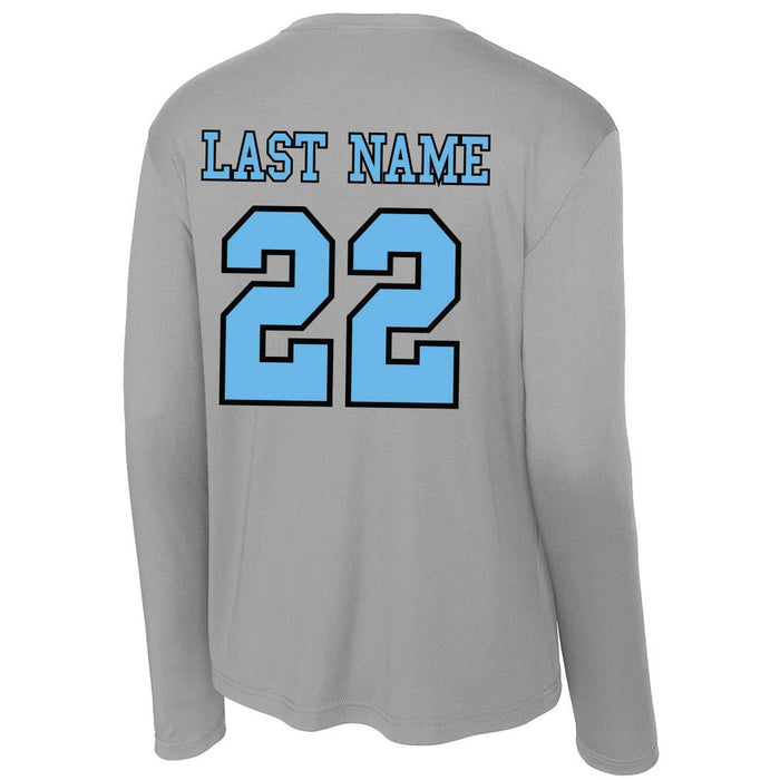 Custom Cadet Long Sleeve Lacrosse tee back view