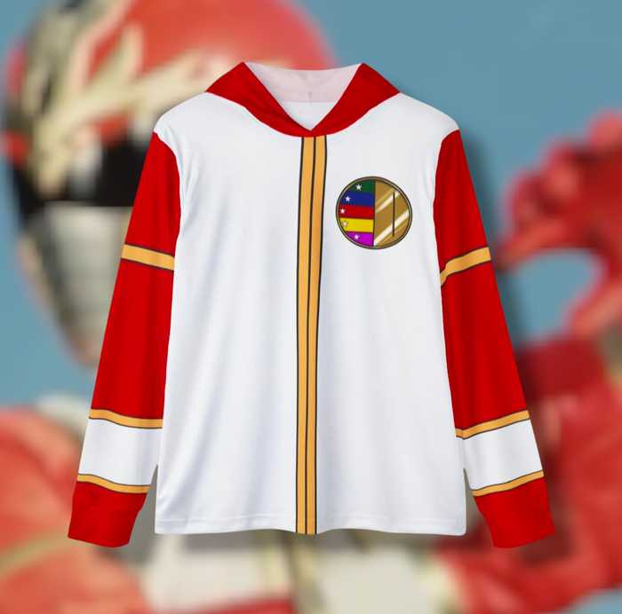 Dairanger Ryo Red Hoodie (Full Print) Lightweight, Breathable, workout, pull over, fitness Hoodie Super Sentai Custom