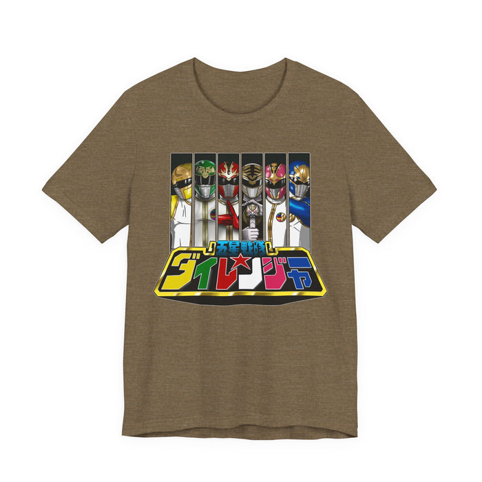 Dairanger Team Colors Tee Super Sentai T Shirt Custom Graphic Art Cosplay Shirts Power Rangers Retro Vintage 90s