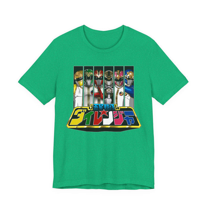 Dairanger Team Colors Tee Super Sentai T Shirt Custom Graphic Art Cosplay Shirts Power Rangers Retro Vintage 90s