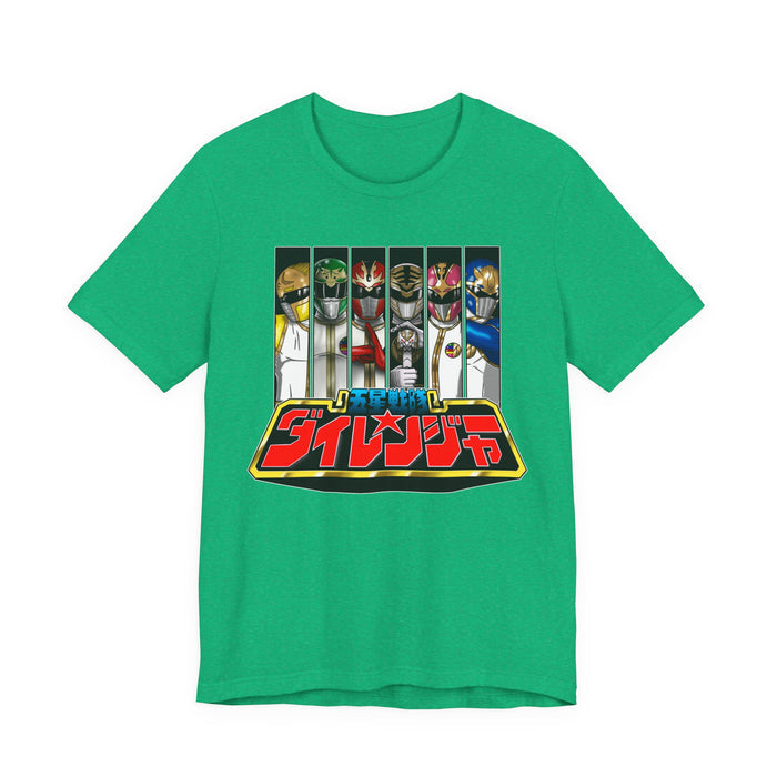 Dairanger Team Tee Super Sentai T Shirt Custom Graphic Art Cosplay Shirts Rangers Retro Vintage 90s
