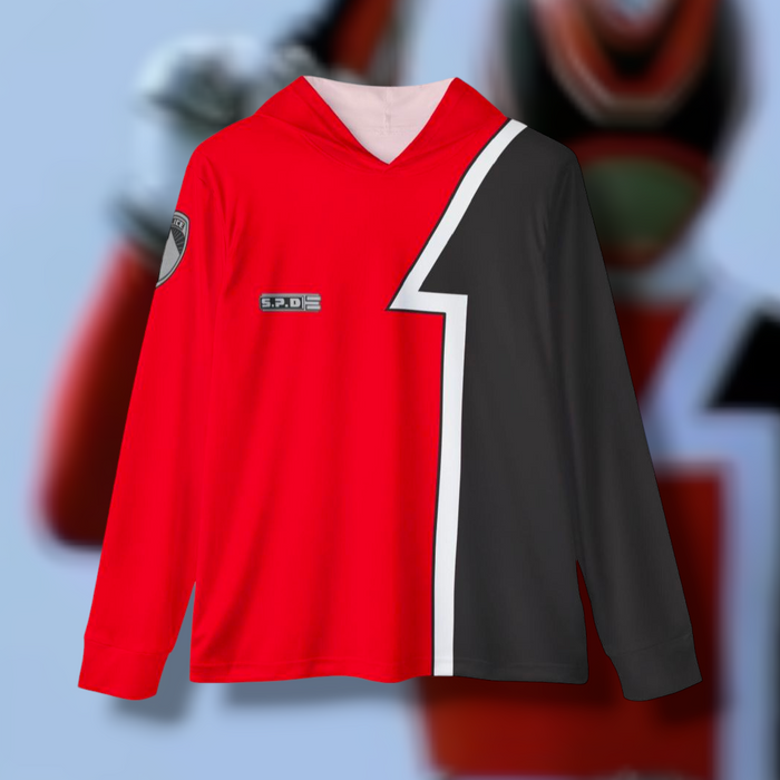 Dekaranger DekaRed Hoodie (Full Print) Lightweight, Breathable, workout, pull over, fitness Hoodie Super Sentai Custom