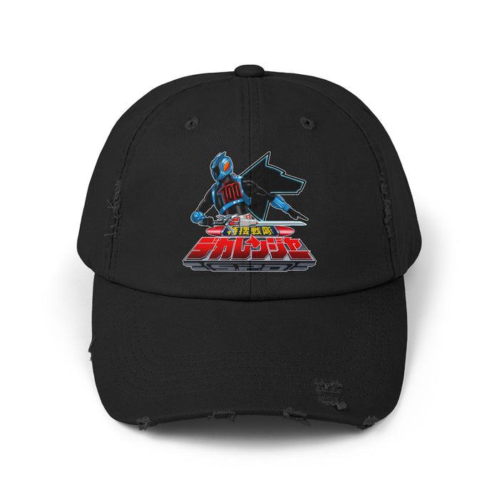 Dekaranger Shadow Ranger Distressed Hat Super Sentai T Shirt Custom Graphic Art Cosplay Shirts  Retro Vintage 90s