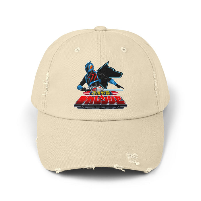Dekaranger Shadow Ranger Distressed Hat Super Sentai T Shirt Custom Graphic Art Cosplay Shirts  Retro Vintage 90s