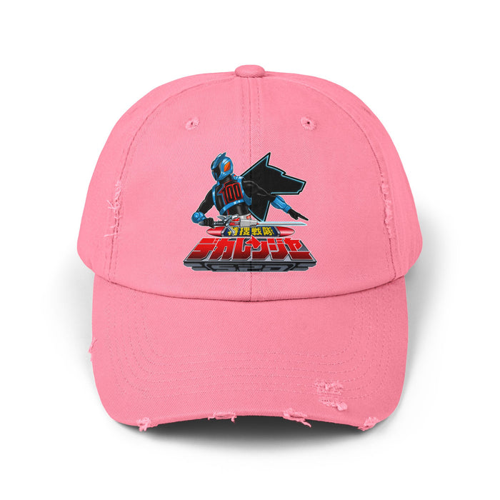 Dekaranger Shadow Ranger Distressed Hat Super Sentai T Shirt Custom Graphic Art Cosplay Shirts  Retro Vintage 90s