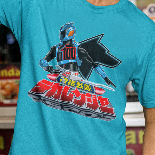 Dekaranger Shadow ranger Tee Super Sentai T Shirt Custom Graphic Art Cosplay Shirts  Retro Vintage 90s