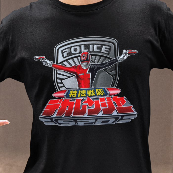 DekaRed Tee Super Sentai T Shirt Custom Graphic Art Cosplay Shirts Rangers Retro Vintage 90s