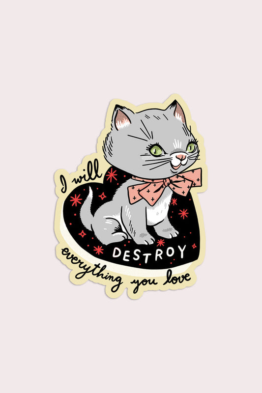 Destroy Kitten Vinyl Sticker