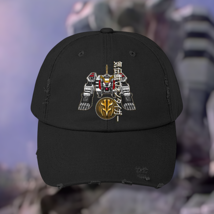 Diaranger Qi Beast Mecha Distressed Hat Super Sentai T Shirt Custom Graphic Art Cosplay Shirts  Retro Vintage 90s