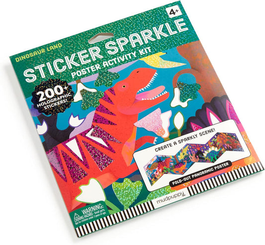 Dinosaur Land Sticker Sparkle Poster Activity Kit