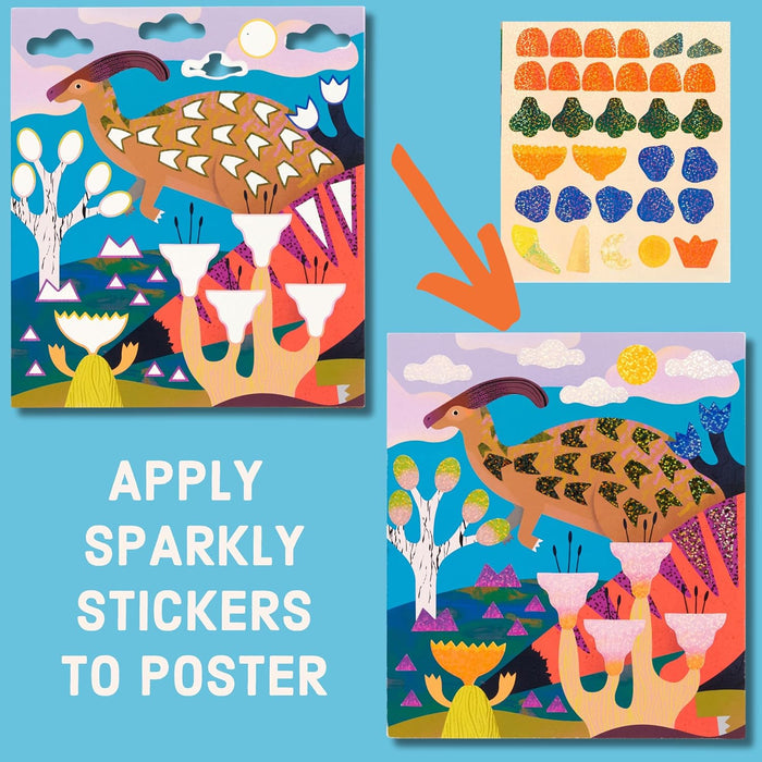 Dinosaur Land Sticker Sparkle Poster Activity Kit