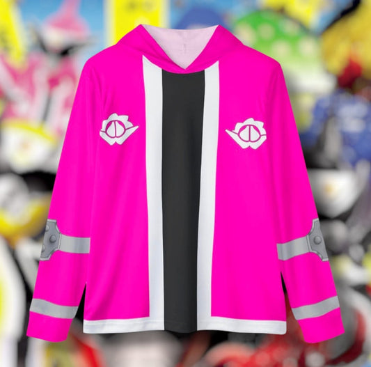 Don Brothers Pink Hoodie (Full Print) Super Sentai Custom Lightweight, Breathable, Workout, Pull over, Fitness, Retro