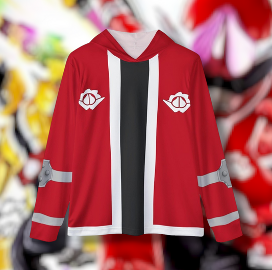 Don Brothers Red Hoodie (Full Print) Super Sentai Custom Lightweight, Breathable, Workout, Pull over, Fitness, Retro