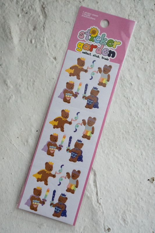 Dress-Up Play Bears - Shimmery Sticker Strip