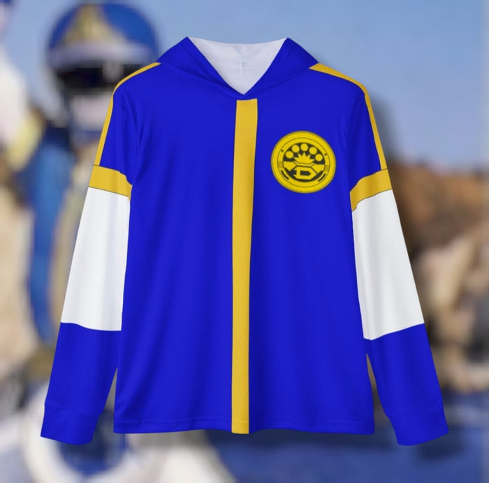 Dynaman Blue Hoodie (Full Print) Super Sentai Custom Lightweight, Breathable, Workout, Pull over, Fitness, Retro