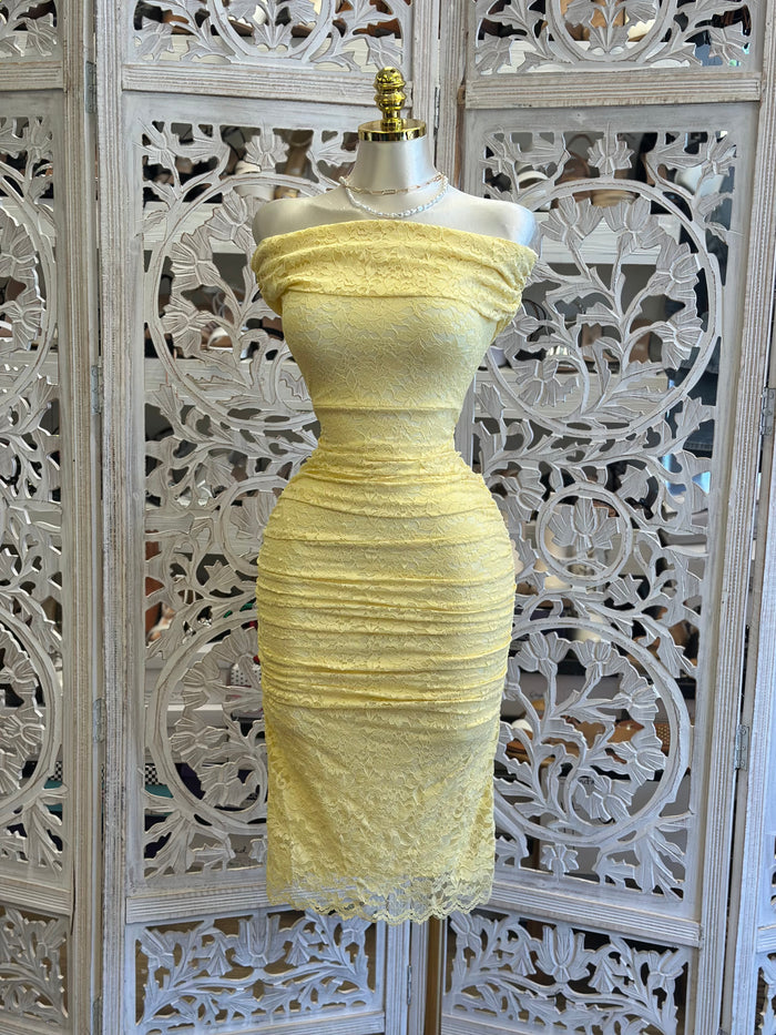 Elle Lace Dress - Estira Poco , Slightly Stretchy