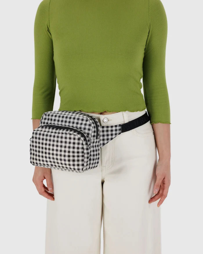 FANNY PACK - BLACK + WHITE GINGHAM