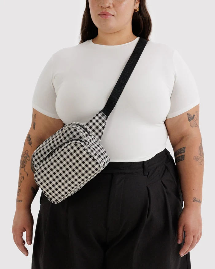 FANNY PACK - BLACK + WHITE GINGHAM