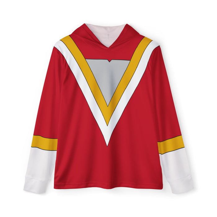 Fiveman Red Hoodie (Full Print) Super Sentai Custom Lightweight, Breathable, Workout, Pull over, Fitness, Retro