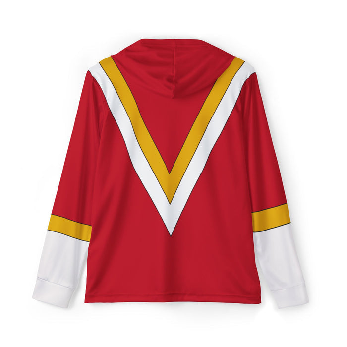 Fiveman Red Hoodie (Full Print) Super Sentai Custom Lightweight, Breathable, Workout, Pull over, Fitness, Retro