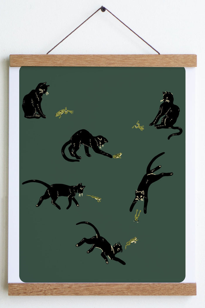 Frenemies (Cat & Frog) Print