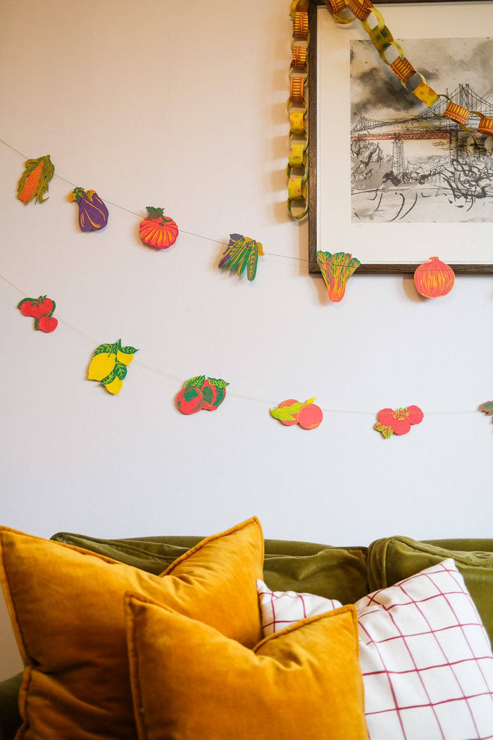 Fruit Screen Printed and Sewn Garland