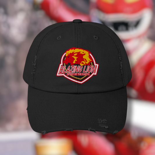 Gaoranger Blazing Lion Distressed Hat Super Sentai T Shirt Custom Graphic Art Cosplay Shirts Rangers Retro Vintage 90s