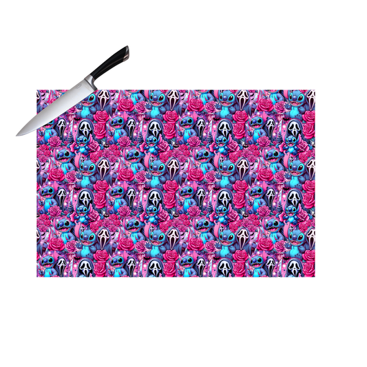 GHOSTFACE AND STITCH   CUTTING BOARD