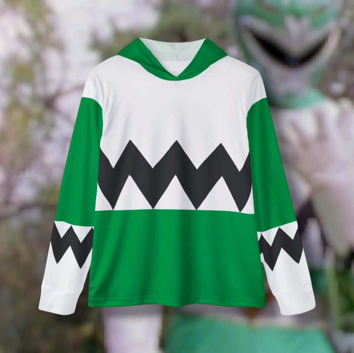Gingaman Green Hoodie (Full Print) Super Sentai Custom Lightweight, Breathable, Workout, Pull over, Fitness, Retro