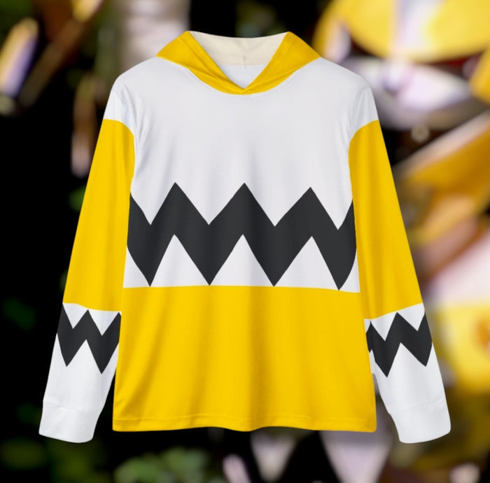 Gingaman Yellow Hoodie (Full Print) Super Sentai Custom Lightweight, Breathable, Workout, Pull over, Fitness, Retro
