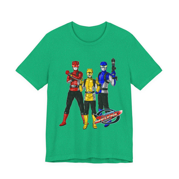 Go Busters team Tee Super Sentai T Shirt Custom Graphic Art Cosplay Shirts Rangers Retro Vintage 90s