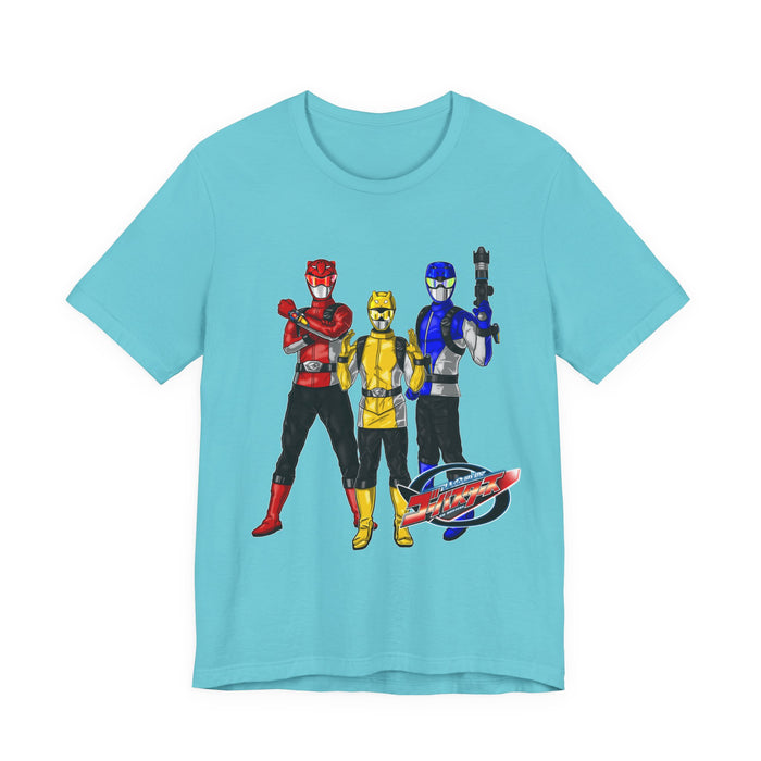 Go Busters team Tee Super Sentai T Shirt Custom Graphic Art Cosplay Shirts Rangers Retro Vintage 90s