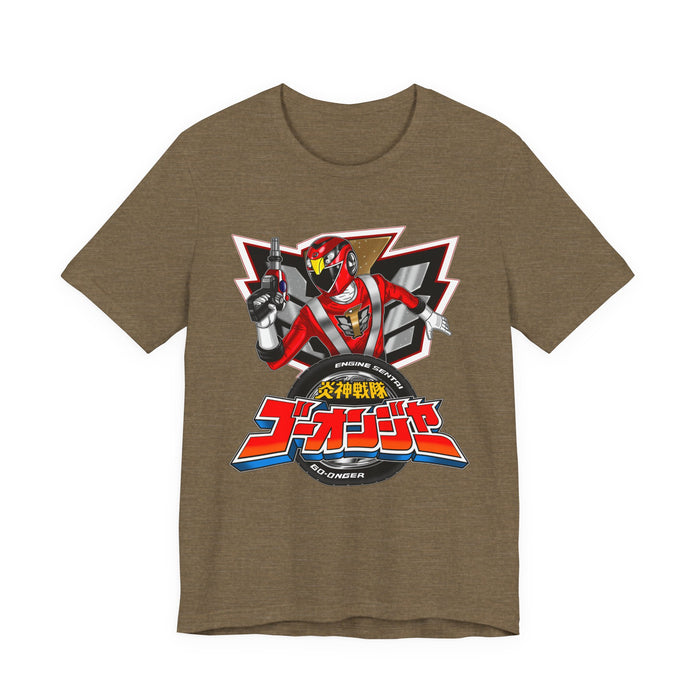 Go-onger Go On Red Tee Super Sentai T Shirt Custom Graphic Art Cosplay Shirts Rangers Retro Vintage 90s