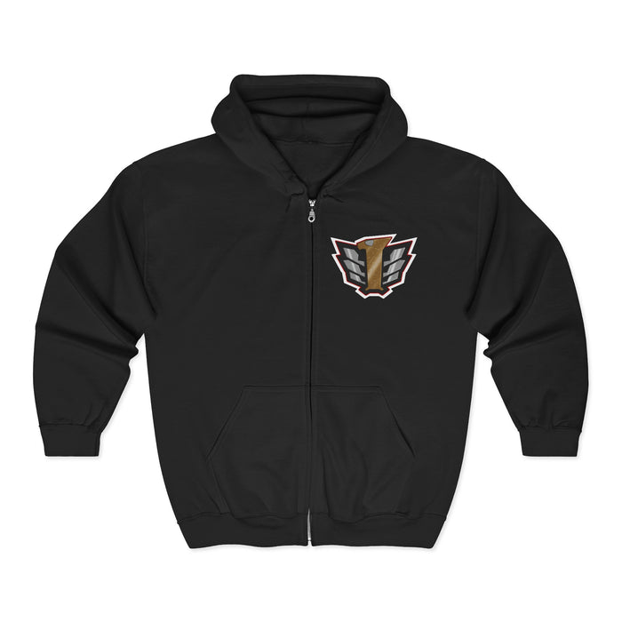 Go-Onger Red Full Zip Hoodie Custom Graphic Art Cosplay Shirts Rangers Retro Vintage 90s