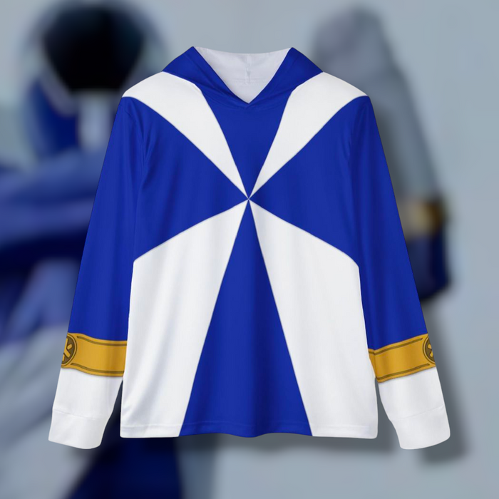 GoGo Five Blue Hoodie (Full Print) Lightweight, Breathable, workout, pull over, fitness Hoodie Super Sentai Custom