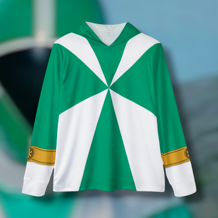 GoGo Five Green Hoodie (Full Print) Lightweight, Breathable, workout, pull over, fitness Hoodie Super Sentai Custom