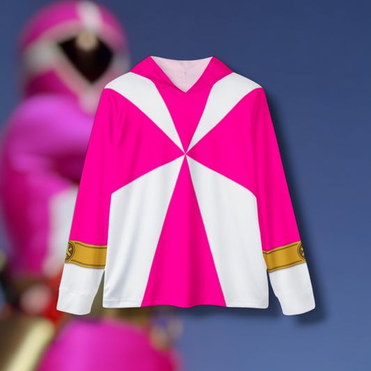 GoGo Five Pink Hoodie (Full Print) Lightweight, Breathable, workout, pull over, fitness Hoodie Super Sentai Custom