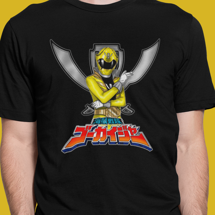Gokai Yellow Tee Super Sentai T Shirt Custom Graphic Art Cosplay Shirts Rangers Retro Vintage 90s