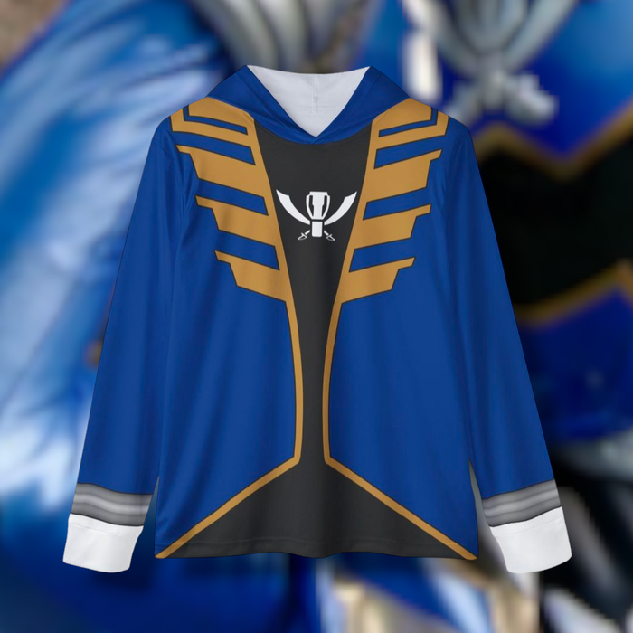Gokaiger Blue Hoodie (Full Print) Lightweight, Breathable, workout, pull over, fitness Hoodie Super Sentai Custom