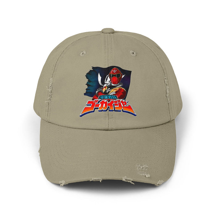 Gokaiger Captain Marvelous Distressed Hat Super Sentai T Shirt Custom Graphic Art Cosplay Shirts  Retro Vintage 90s