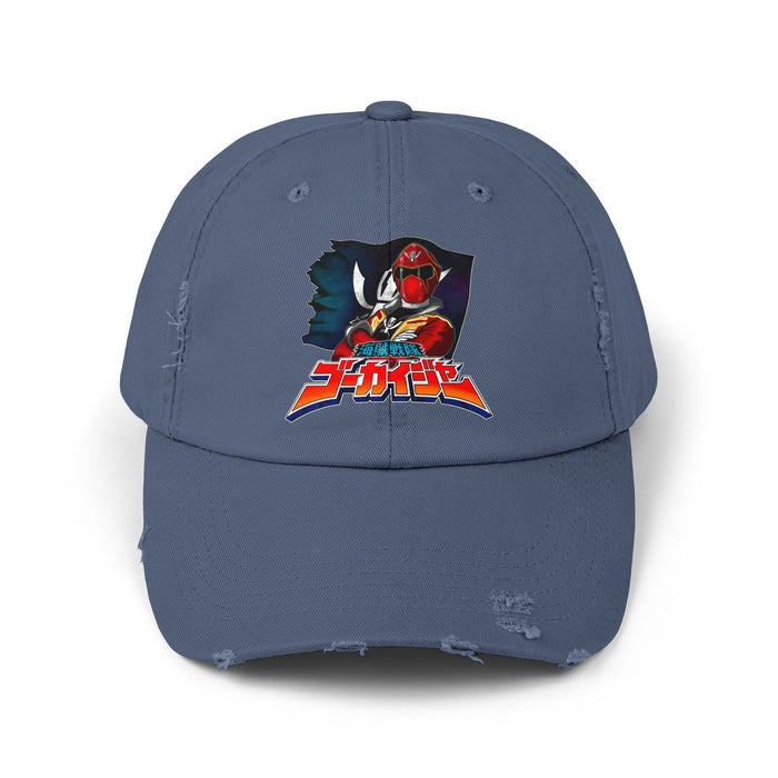 Gokaiger Captain Marvelous Distressed Hat Super Sentai T Shirt Custom Graphic Art Cosplay Shirts  Retro Vintage 90s