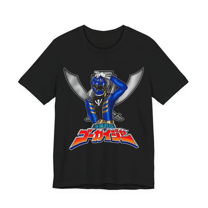 Gokaiger Gokai blue Tee Super Sentai T Shirt Custom Graphic Art Cosplay Shirts Rangers Retro Vintage 90s
